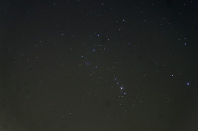 オリオン三ツ星とオリオン大星雲(M42)